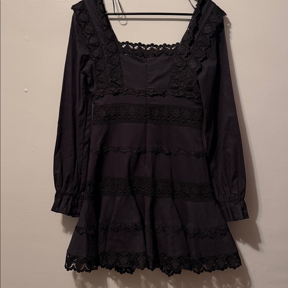 Endless Rose Black Long Sleeve Dress with Lace Details - Picture 4 of 11